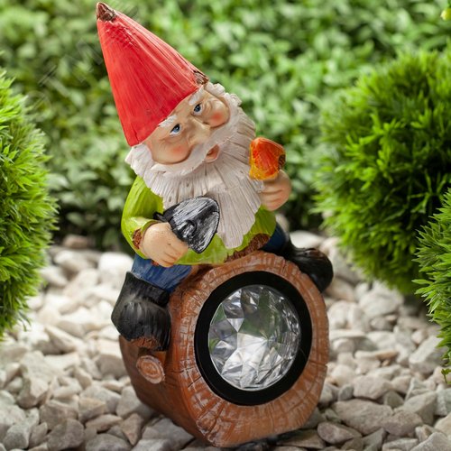 Светильник садовый на солнечной батарее, полистоун, цветной, 24,3 см SL-RSN24-GN-4M 6