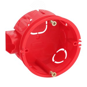 Коробка установочная KUTS-68-42-s-red усиленная для твердых стен с саморезами, стыковочные узлы красная IP20 - ЭРА (Энергия света)