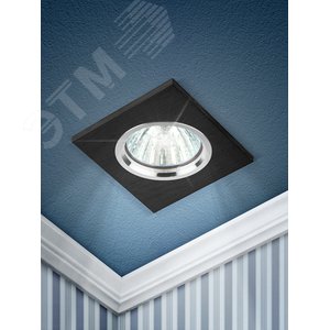 Светильник литой алюминиевый MR16,12V/220V, 50W серебро/черный KL57 SL/BK 3