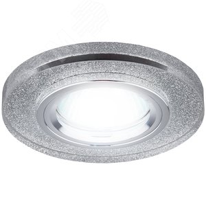 Светильник декор стекло круглое MR16,12V/220V, 50W, хром/серебряный блеск DK7 CH/SHSL - фото 2