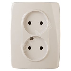 Розетка однофазная двойная скрытого монтажа, в рамку без шторок слоновая кость 16А 250В IP20 винтовые клеммы 12-2117-02 Эра 12