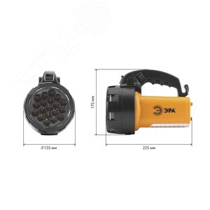 Фонарь PA-601 ЭРА прожектор АЛЬФА 19xLED + 24xLED, литий 3Ач, ЗУ 220V+12V, карт (Б0031036) - фото 3