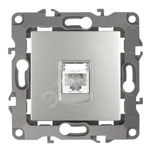 Розетка телефонная RJ11, Эра12, алюминий, 12-3105-03 (Б0014713)