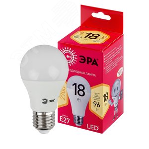 Лампа светодиодная LED 18 Вт 1440Лм 2700К груша теплый E27 220-240В LED A65-18W-827-E27 Red Line - ЭРА (Энергия света)