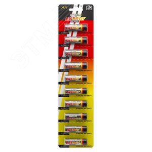 Батарейка Трофи LR6-10BL strip ENERGY POWER Alkaline (100/1000/20000) - ЭРА (Энергия света)