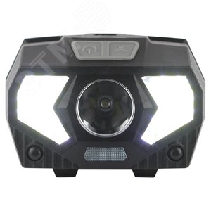 Фонарь налобный светодиодный 5Вт 300Лм IP40 SMD+COB 7 режимов на батарейках 3xAAA (в комплект не входят) GB-608 черный - фото 4