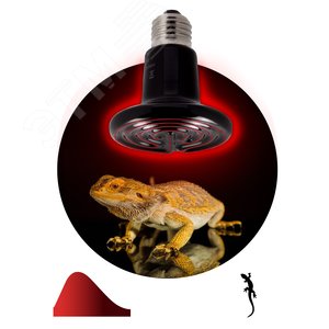 Инфракрасная лампа FITO-100W-НQ керамическая серии CeramiHeat модель RX для брудера, рептилий 100 Вт Е27 - фото 2