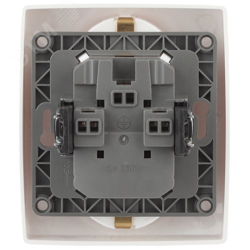 Розетка однофазная двойная скрытого монтажа, в рамку с заземлением со шторками белый 16А 250В IP20 автоматические (безвинтовые) зажимы 12-2104-01 Эра 12 2