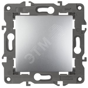 Выключатель одноклавишный, в рамку (скрытого монтажа) алюминий 10А 250В автоматические (безвинтовые) зажимы ЭРА Elegance 14-1101-03