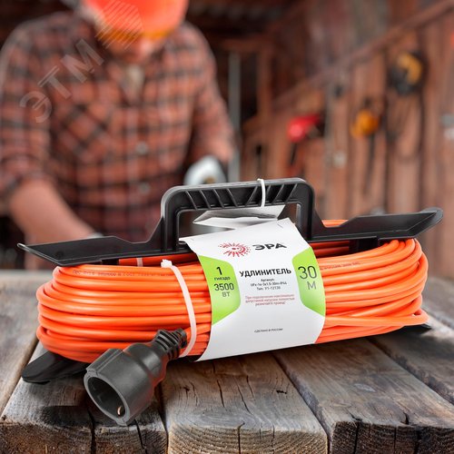 Удлинитель силовой на рамке c заземлением 1 розетка 30м ПВС 3x1.5мм2 UFx-1e-3x1.5-30m 3