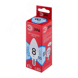 Лампа светодиодная LED 8 Вт 640Лм 4000К груша нейтральный E14 220-240В LED B35-8W-840-E14 Red Line - фото 2