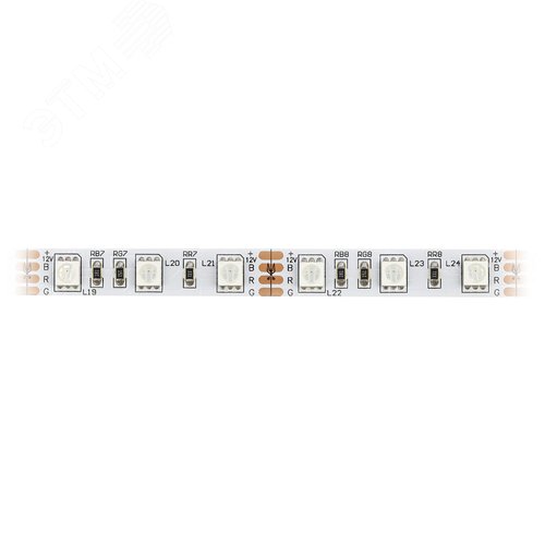 Лента светодиодная 14,4Вт/м 12В RGB IP20 60LED/м KU-5050AD-60D-RGB 3