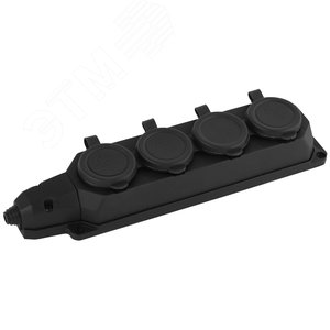 Колодка каучуковая с/з 4 гнезда 16A IP44 черная K-4e-B-IP44 - ЭРА (Энергия света)
