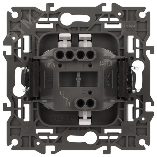 Выключатель одноклавишный, в рамку (скрытого монтажа) алюминий 10А 250В автоматические (безвинтовые) зажимы ЭРА Elegance 14-1101-03 5