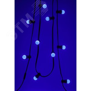 Лампа светодиодная декоративная LED 1 Вт 10Лм 3000К шар синий, белт-лайт E27 220-240В ERABL45-E27 - фото 5