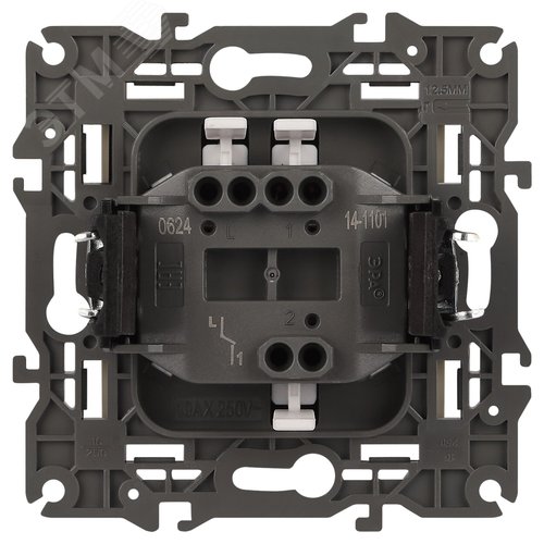 Выключатель одноклавишный, в рамку (скрытого монтажа) слоновая кость 10А 250В автоматические (безвинтовые) зажимы ЭРА Elegance 14-1101-02 3