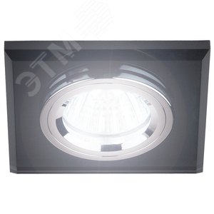 Светильник декор стекло квадрат MR16,12V/220V, 50W, хром/черный DK8 CH/BK 2