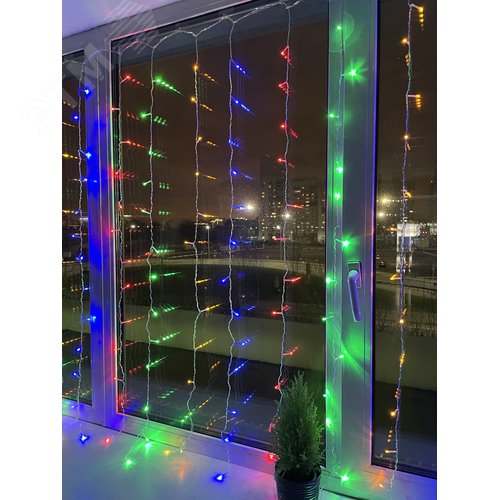 ENIZ-01M ЭРА Гирлянда LED Дождь/Занавес 1,8 м*1,5 м мультиколор 8 режимов, 220V, IP20 (60/720) (Б0041900) 2