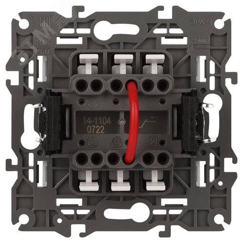 Выключатель двухклавишный, в рамку (скрытого монтажа) белый 10А 250В автоматические (безвинтовые) зажимы ЭРА Elegance 14-1104-01 5