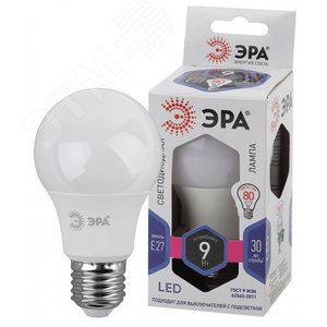 Лампа светодиодная LED 9 Вт 720Лм 6000К груша холодный E27 170-265В LED A60-9W-860-E27 Standart