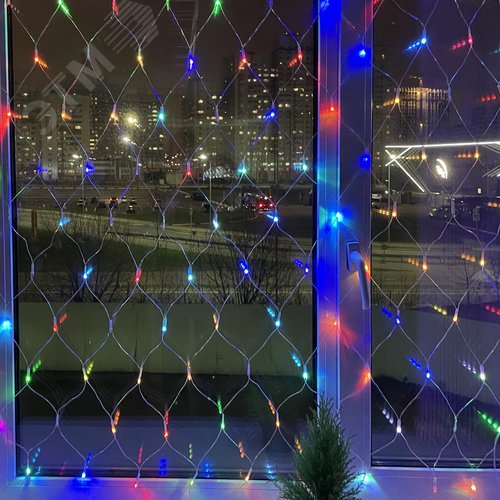 ENIS-01R ЭРА Гирлянда LED Сеть 1,8 м*1,5 м RGB 8 режимов, 220V, IP20 (60/720) (Б0041902) 6