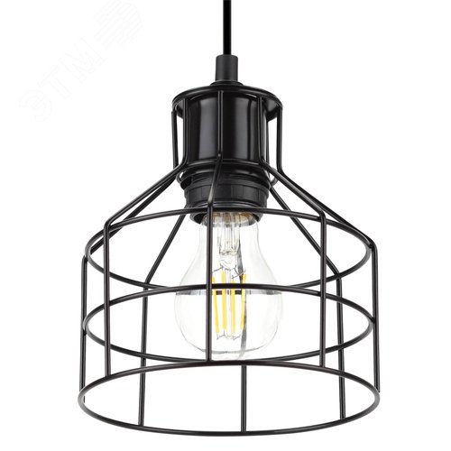 Подвес PL9 BK металл, E27, max 60W, d160 мм, черный (16/144) 4