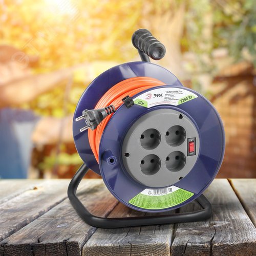 Удлинитель силовой RPx-4s-2x1.0-40m на п. катушке б/з 4 гн 40м ПВС 2х1 RPx-4s-2x1.0-40m 3