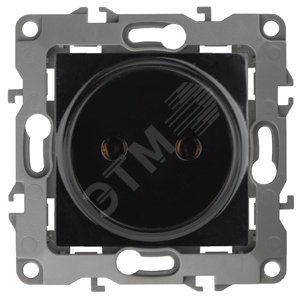 Розетка однофазная скрытого монтажа, в рамку без шторок черный 16А 250В IP20 автоматические (безвинтовые) зажимы 12-2105-06 Эра 12