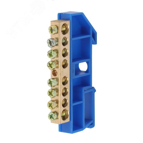 Шина NO-222-51 PE земля на DIN-изоляторе ШНИ-8х12-8-Д-синий