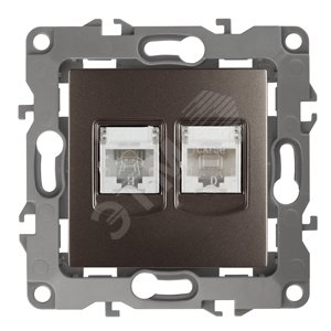Розетка комбинированная RJ45+RJ11, Эра12, бронза, 12-3109-13