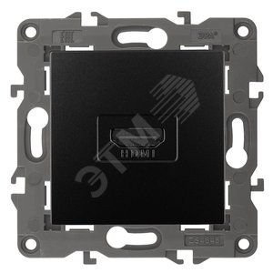 Розетка HDMI, Эра Elegance, антрацит, 14-3114-05 - ЭРА (Энергия света)