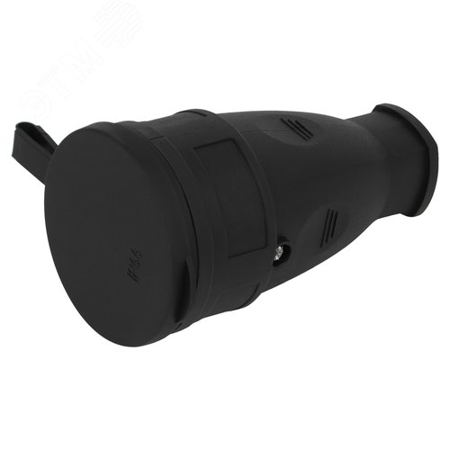 Розетка RX10-B-IP44 каучуковая c заземлением 16А IP44 прямая черная - фото 2