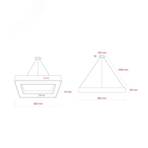 Светильник светодиодный Geometria SPO-162-W-40K-070 800*800*80 см 70Вт 4000К Белый корпус ЛТ | Б0058894 | ЭРА - фото 3