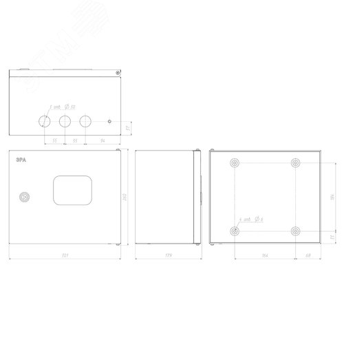 Корпус металлический ЩМПг-02 с окном (250х300х175) IP54 У2 серый SIMPLE 2