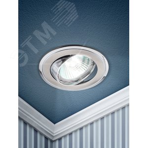 Светильник встраиваемый литой поворотный двойной контур MR16KL22 А SN/CH ,12V/220V, 50W сатин никель/хром (100/2 2