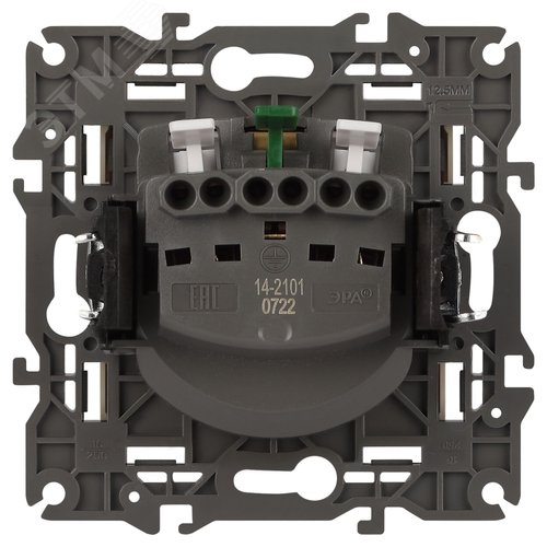 Розетка однофазная скрытого монтажа, в рамку с заземлением без шторок слоновая кость 16А 250В IP20 автоматические (безвинтовые) зажимы 14-2101-02 Эра Elegance 3