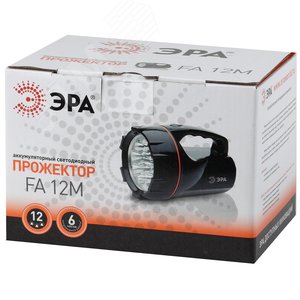 Фонарь светодиодный FA12M  Акку 4V3Ah, 12xLED, ЗУ 220V, карт (8/320) ЭРА - фото 2