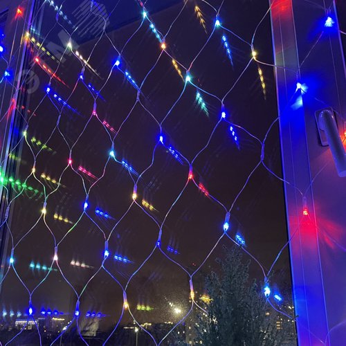 ENIS-01R ЭРА Гирлянда LED Сеть 1,8 м*1,5 м RGB 8 режимов, 220V, IP20 (60/720) (Б0041902) 8