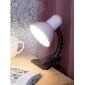 Светильник настольный на прищепке белый N-102-E27-40W-W 2