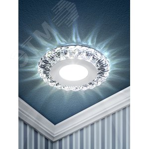 DK LED 16 SL/WH Точечные светильники ЭРА светодиодный круглый ‘‘белая подсветка‘‘ 3+3W прозрачный/белый‘‘ (Б0036497) - фото 2
