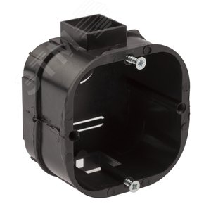 Коробка установочная KUTS-60-60-43-s-black усиленная для твердых стен саморезы стыковочные узлы черная IP20 - ЭРА (Энергия света)