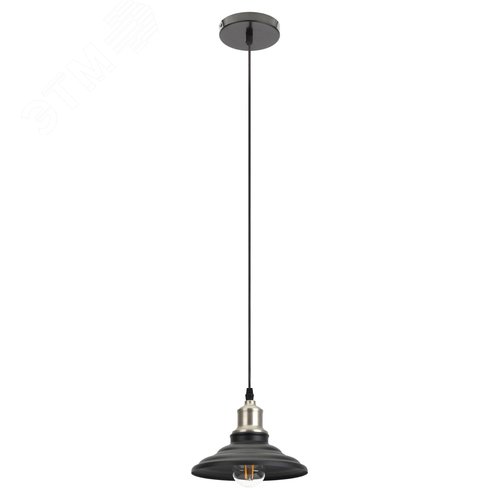 Светильник PL4 BK/BN Подвес металл, E27, max 60W, d203 мм, шагрень черный/темный никель 4