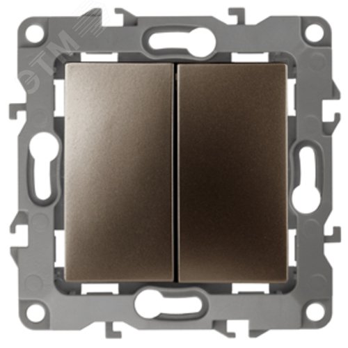 Переключатель двойной, 10АХ-250В, Эра12, бронза,12-1106-13 3