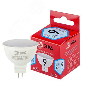 Лампа светодиодная LED 9 Вт 720Лм 4000К софит нейтральный GU5.3 220-240В LED MR16-9W-840-GU5.3 Red Line - ЭРА (Энергия света)