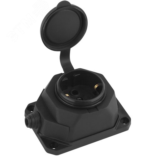 Колодка каучук с/з 1гн 16 A IP44 черная K-1e-B-IP44 - фото 2