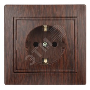 1-202-10 Розетка 2P+E Schuko, 16А-250В, IP20, СУ, Plano, венге (10/200/2000) | Б0030060 | Intro - ЭРА (Энергия света)