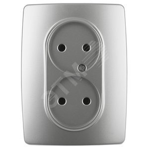 Розетка однофазная двойная скрытого монтажа, в рамку без шторок алюминий 16А 250В IP20 автоматические (безвинтовые) зажимы 12-2107-03 Эра 12