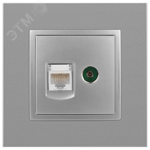 Розетка RJ45+TV, Эра Elegance, алюминий, 14-3110-03 - фото 2