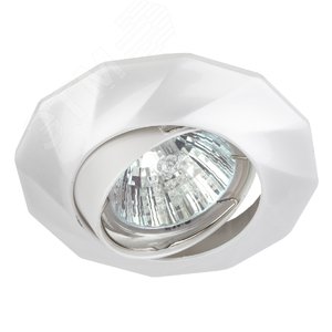 Светильник встраиваемый литой поворотный  MR16,KL65A PS 12V/220V, 50W перламутровое серебро (100/2100) ЭРА (Б0021533)