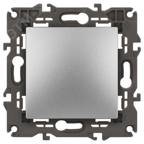 Выключатель одноклавишный, в рамку (скрытого монтажа) алюминий 10А 250В автоматические (безвинтовые) зажимы ЭРА Elegance 14-1101-03 4